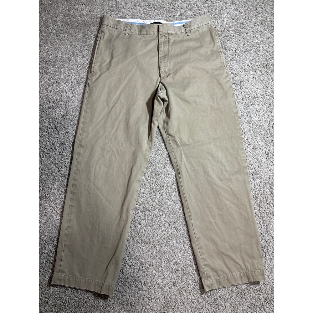 Banana Republic Gavin Mens 35x30 Khaki Chino Pants Straight Leg Cotton Tan